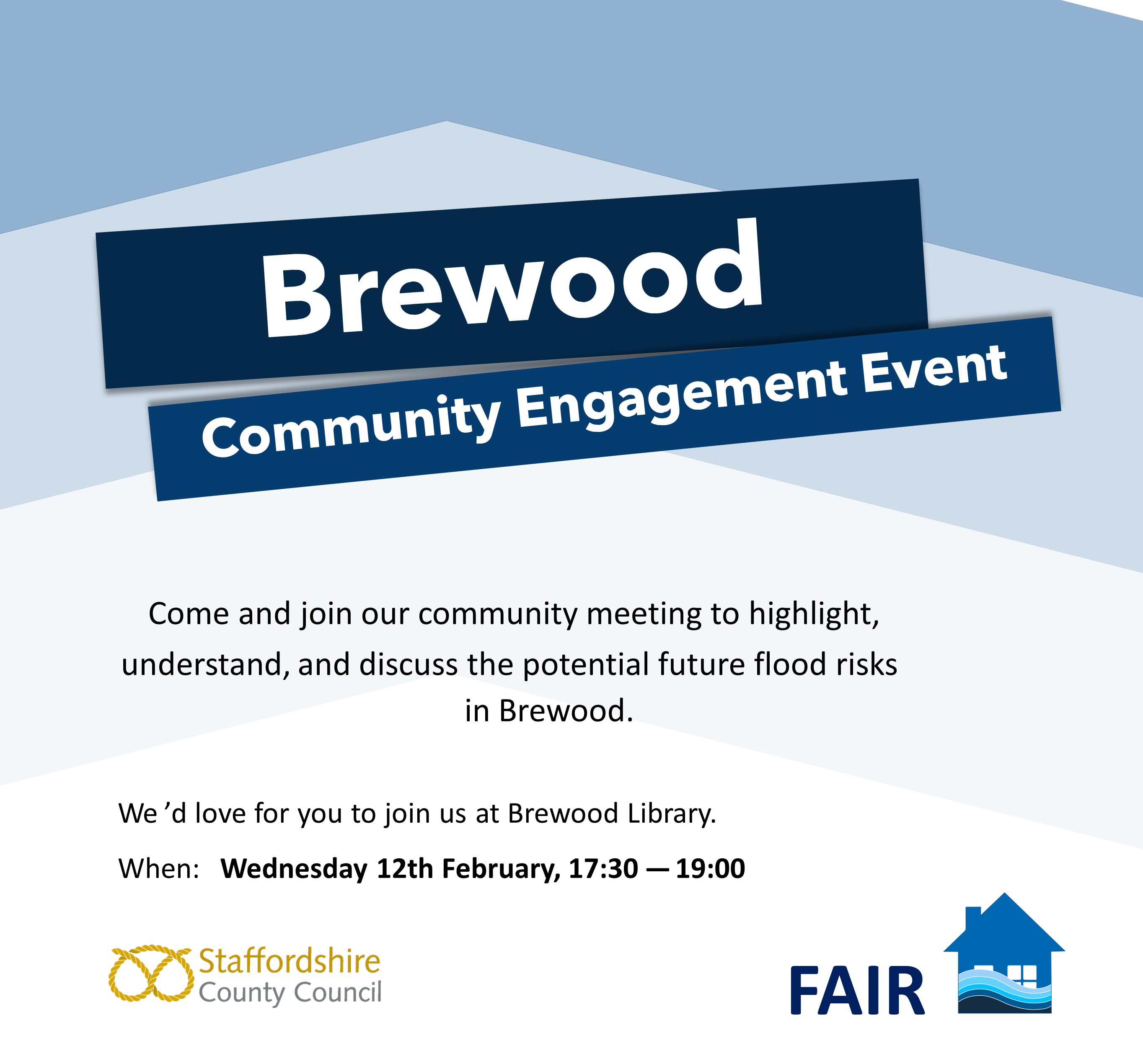 Banner for community event at Brewood