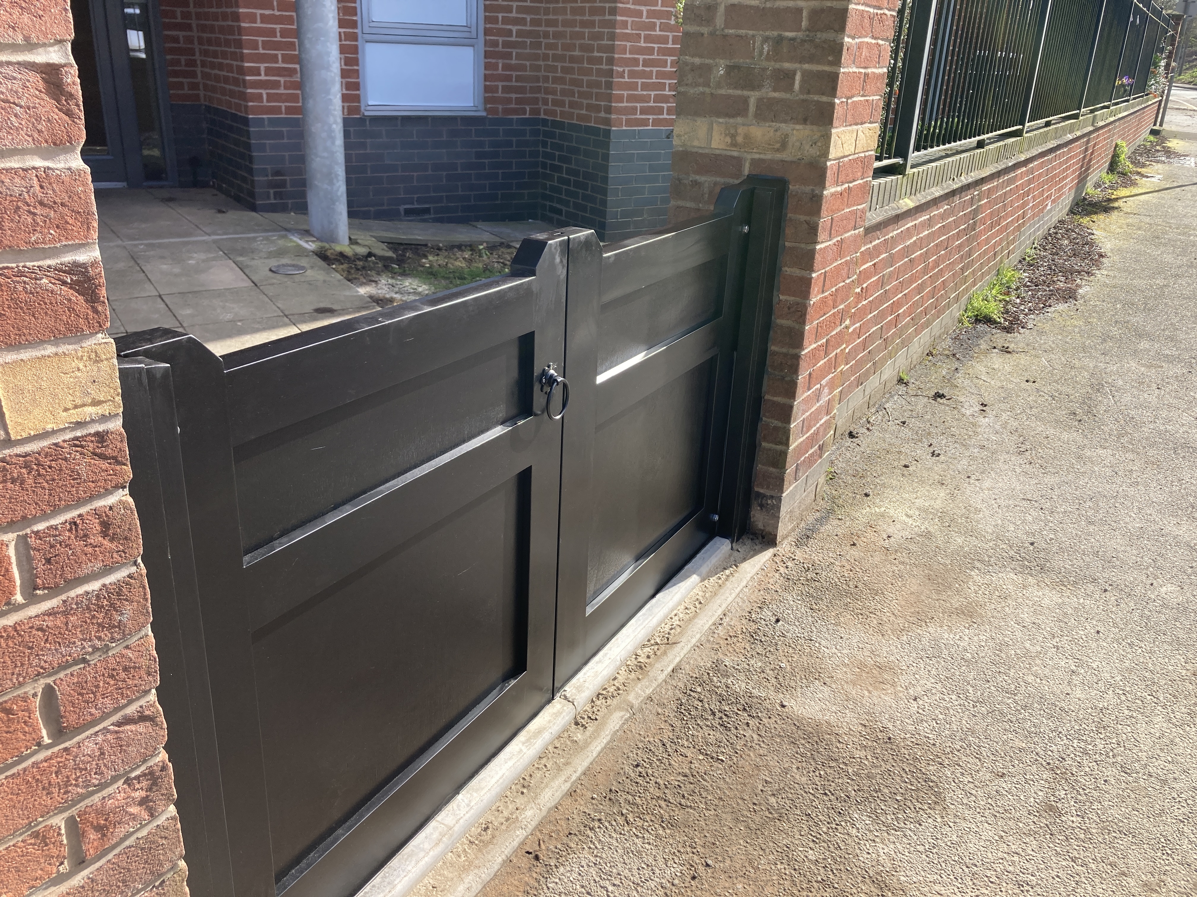 Image of an installed flood gate