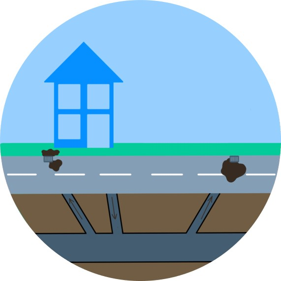 Diagram depicting sewer flooding mechanisms