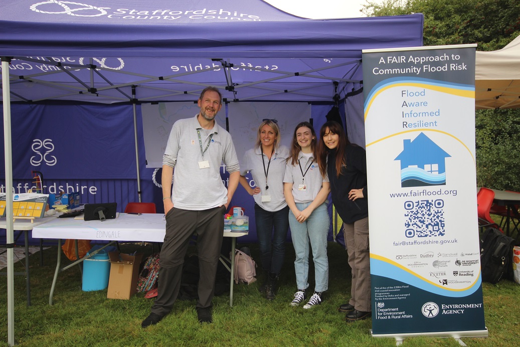 Project staff on the FAIR stand at the Edingale show