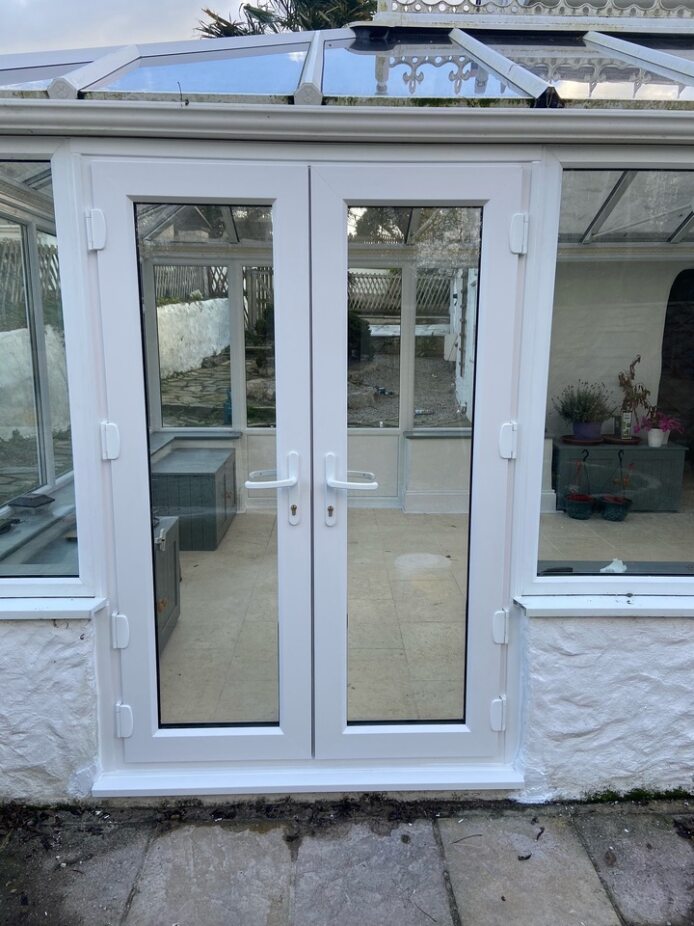 Flood doors fitted into a conservatory