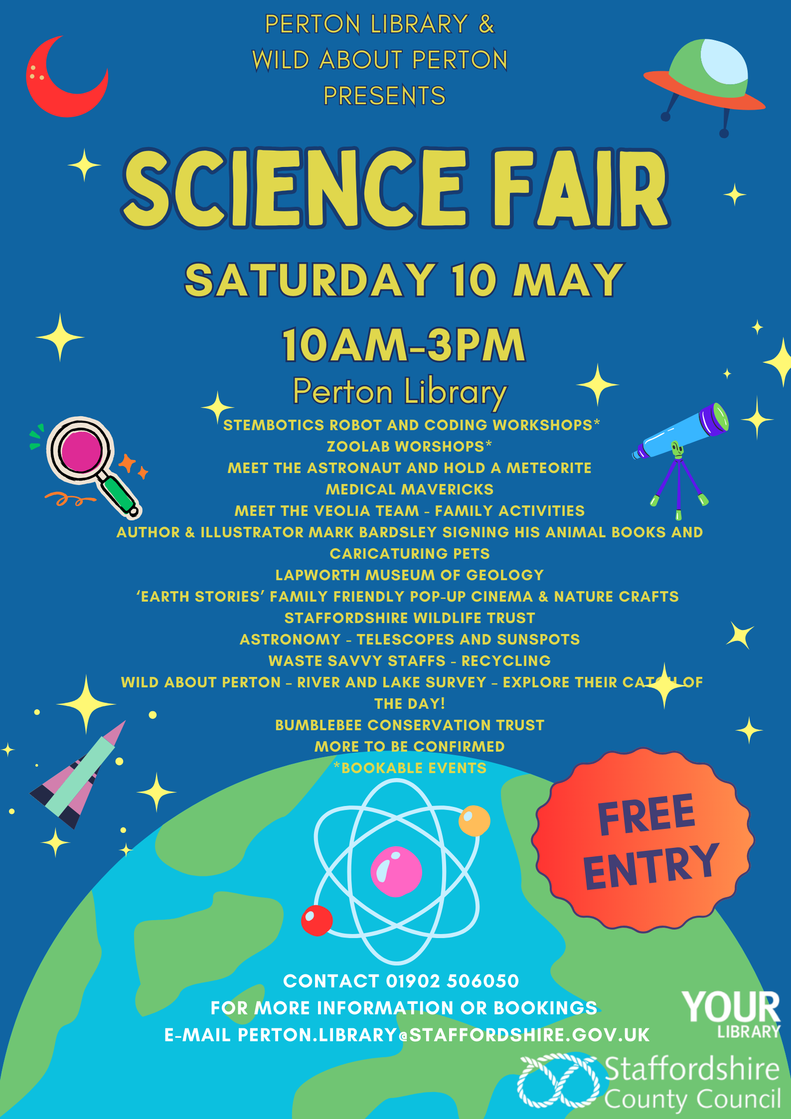 Flyer image for Perton library science fair