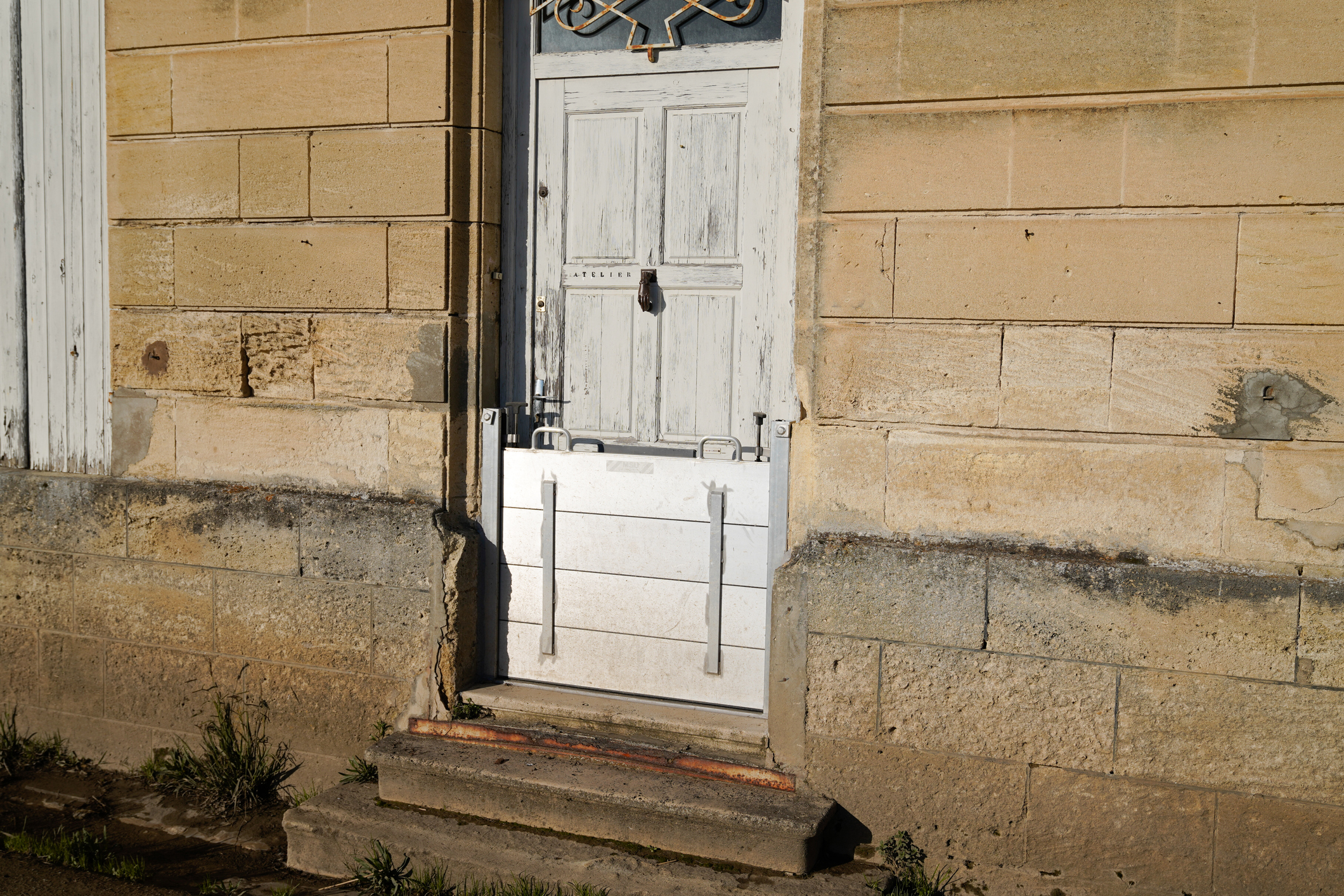 Flood barrier across external door